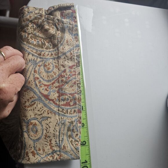 Vtg Lauren Ralph Lauren Pants Women's Size 16 Linen Blend‎ Beige Paisley Preppy - Picture 9 of 10